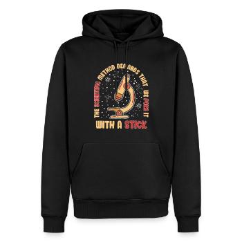 Wissenschaftliche Methode Poke Funny - Männer Premium Bio Hoodie - Schwarz - Vorne - Nico (187cm)