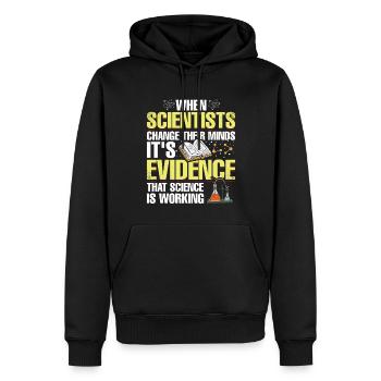 Scientists change their minds Funny - Men’s Premium Organic Hoodie - black - Front - Nico (187cm)