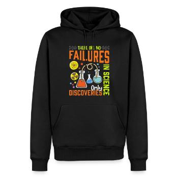 Pas d’échecs en science plus drôle - Sweat à capuche Premium bio Homme - noir - Devant - Nico (187cm)