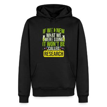 It's Not Called Research Funnier - Men’s Premium Organic Hoodie - black - Front - Nico (187cm)