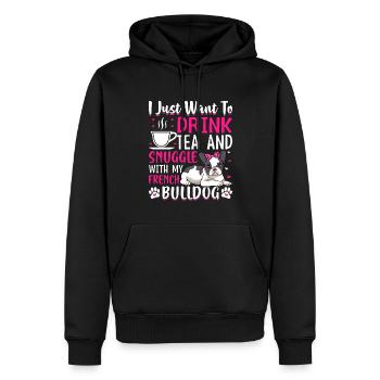Tee Trinken Und Kuscheln Mit Französischer - Männer Premium Bio Hoodie - Schwarz - Vorne - Nico (187cm)