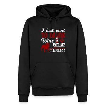 Boire du vin et pet american - Sweat à capuche Premium bio Homme - noir - Devant - Nico (187cm)