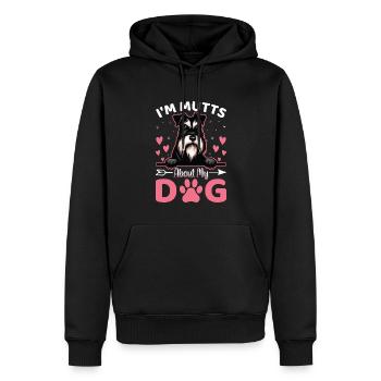 I Am Mutts About Dog Miniature Schnauzer - Men’s Premium Organic Hoodie - black - Front - Nico (187cm)