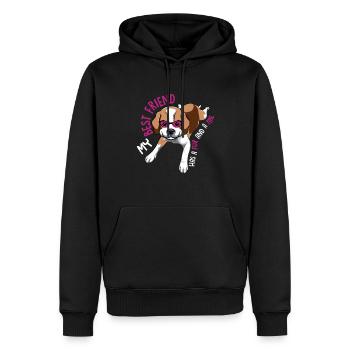 Beagle Bester Freund Hat Fell Und Schwanz Lustige - Männer Premium Bio Hoodie - Schwarz - Vorne - Nico (187cm)