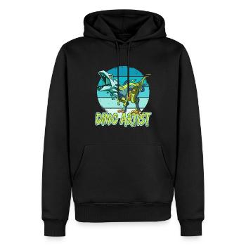 Dino Artist Dinosaurier Kunst Tyrannosaurus - Männer Premium Bio Hoodie - Schwarz - Vorne - Nico (187cm)
