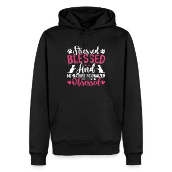 Gesegneter Zwergschnauzer Besessener Lustiger - Männer Premium Bio Hoodie - Schwarz - Vorne - Nico (187cm)