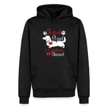 Gesegneter Dackel Besessen Lustiger Hundehalter - Männer Premium Bio Hoodie - Schwarz - Vorne - Nico (187cm)