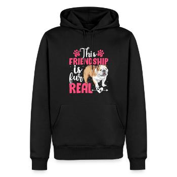 American Bulldog Friendship est en fourrure - Sweat à capuche Premium bio Homme - noir - Devant - Nico (187cm)