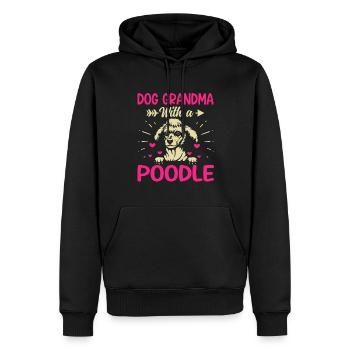 Chien Grand-mère avec caniche Drôles propriétaires de chiens Amoureux - Sweat à capuche Premium bio Homme - noir - Devant - Nico (187cm)