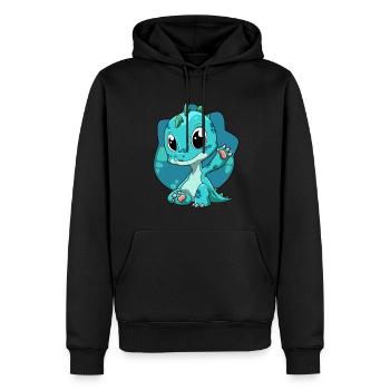 Niedlicher Dino Dinosaurier Kinder - Männer Premium Bio Hoodie - Schwarz - Vorne - Nico (187cm)