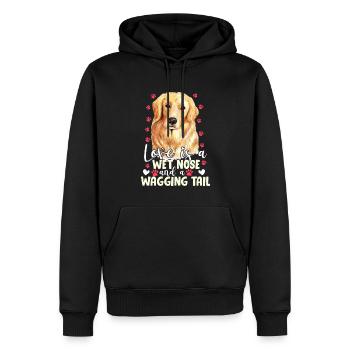 Golden Retriever Love Is Wet Nose Wagging Tail - Sweat à capuche Premium bio Homme - noir - Devant - Nico (187cm)