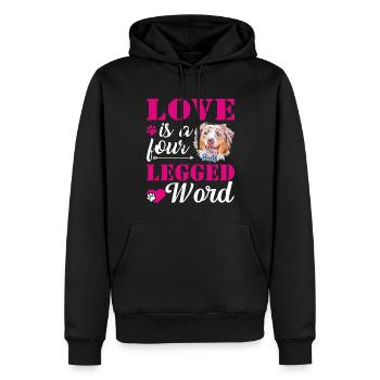 Australischer Schäferhund Liebe Vierbeiniges Wort - Männer Premium Bio Hoodie - Schwarz - Vorne - Nico (187cm)