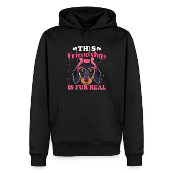 Dackel Freundschaft Ist Pelz Echt Lustige - Männer Premium Bio Hoodie - Schwarz - Vorne - Nico (187cm)