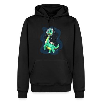 Brachiosaurus Dinosaurier Astronaut Dino Langhals - Männer Premium Bio Hoodie - Schwarz - Vorne - Nico (187cm)