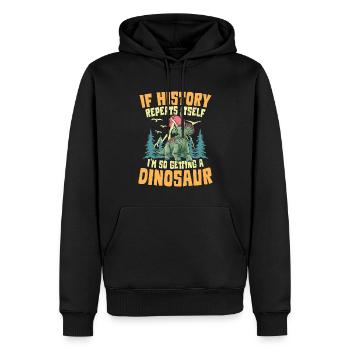 If History Repeats Itself I'm So Getting A - Männer Premium Bio Hoodie - Schwarz - Vorne - Nico (187cm)