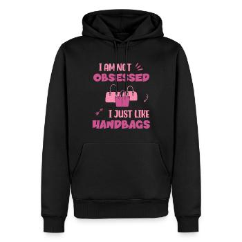 I am not obsessed - I just like Handbags - Männer Premium Bio Hoodie - Schwarz - Vorne - Nico (187cm)