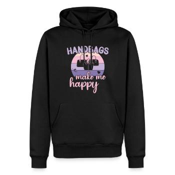 Handbags make me happy / Shopping Handbag - Männer Premium Bio Hoodie - Schwarz - Vorne - Nico (187cm)