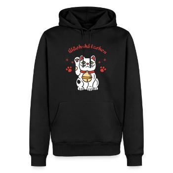 Glückskätzchen-süßes Winkekatzedesign - Männer Premium Bio Hoodie - Schwarz - Vorne - Nico (187cm)