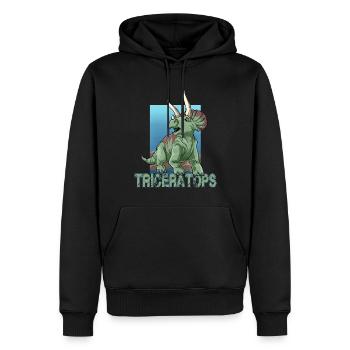 Velociraptor für einen Dino Fan und Dinosaurier - Männer Premium Bio Hoodie - Schwarz - Vorne - Nico (187cm)