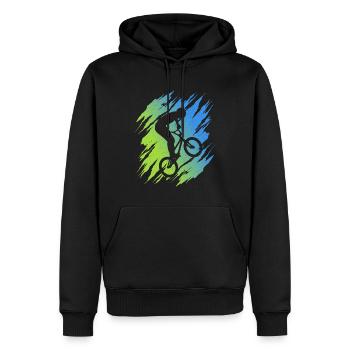 BMX Fahrer Freestyle Rad Stunt BMX Fahrrad - Männer Premium Bio Hoodie - Schwarz - Vorne - Nico (187cm)