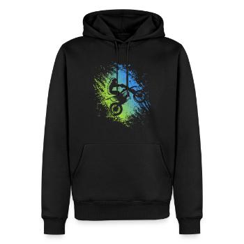 Motocross Dirtbike Moto Enduro Moto-Cross - Sweat à capuche Premium bio Homme - noir - Devant - Nico (187cm)