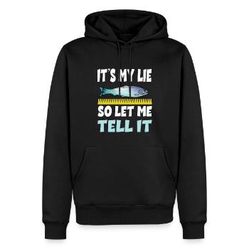 It's My Lie So Let Me Tell It für einen Angler - Männer Premium Bio Hoodie - Schwarz - Vorne - Nico (187cm)