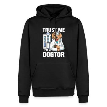 Trust Me I'M A Dogtor für einen Tierarzt - Männer Premium Bio Hoodie - Schwarz - Vorne - Nico (187cm)