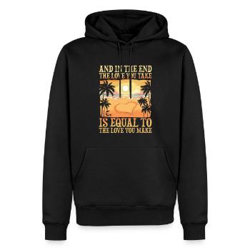 The Love You Take Is Equal To The Love you Make - Männer Premium Bio Hoodie - Schwarz - Vorne - Nico (187cm)