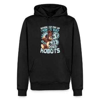When I Grow Up I Want To Built Robots - Männer Premium Bio Hoodie - Schwarz - Vorne - Nico (187cm)
