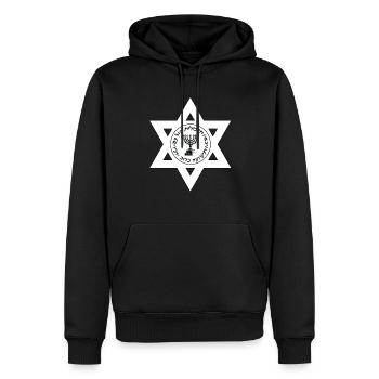 Mossad Israel Israelische Geheimdienst Tel Aviv - Männer Premium Bio Hoodie - Schwarz - Vorne - Nico (187cm)