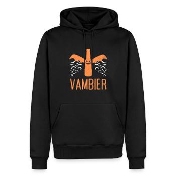 Vambier Halloween JGA Malle Bier Fledermaus Vampir - Männer Premium Bio Hoodie - Schwarz - Vorne - Nico (187cm)