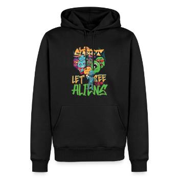 Let See Them Aliens Graffiti Spray Kunst Street - Männer Premium Bio Hoodie - Schwarz - Vorne - Nico (187cm)