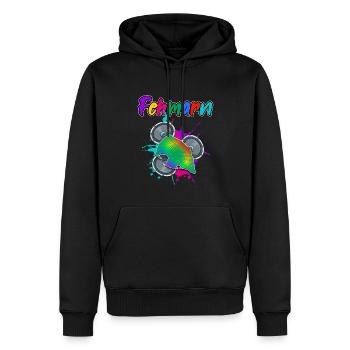 Fehmarn Beat - Männer Premium Bio Hoodie - Schwarz - Vorne - Nico (187cm)