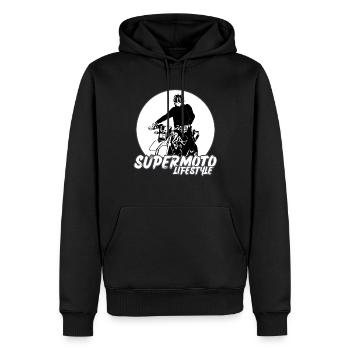Supermoto / Supermotard / Supermoto Wheelie Biker - Sweat à capuche Premium bio Homme - noir - Devant - Nico (187cm)