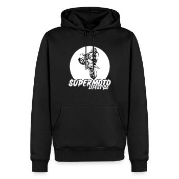 Supermoto / Supermotard / Supermoto Wheelie Biker - Sweat à capuche Premium bio Homme - noir - Devant - Nico (187cm)