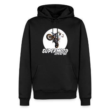 Supermotard / Supermotard / Supermotard Wheelie Bikers - Sweat à capuche Premium bio Homme - noir - Devant - Nico (187cm)
