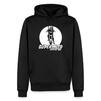 Supermoto / Supermotard / Supermoto Wheelie Biker - Sweat à capuche Premium bio Homme - noir - Devant - Nico (187cm)