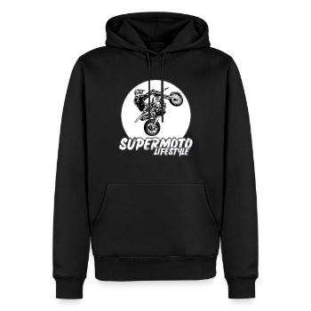 Supermoto / Supermotard / Supermoto Wheelie Biker - Sweat à capuche Premium bio Homme - noir - Devant - Nico (187cm)