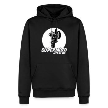 Supermoto / Supermotard / Supermoto Wheelie Biker - Sweat à capuche Premium bio Homme - noir - Devant - Nico (187cm)
