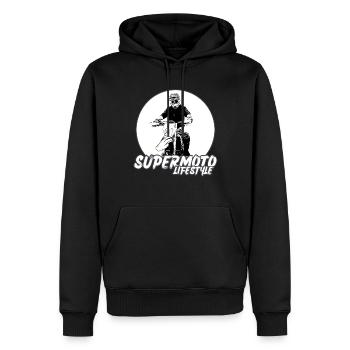 Supermoto / Supermotard / Supermoto Wheelie Biker - Sweat à capuche Premium bio Homme - noir - Devant - Nico (187cm)