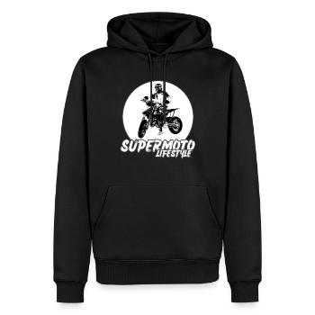 Supermoto / Supermotard / Supermoto Wheelie Biker - Sweat à capuche Premium bio Homme - noir - Devant - Nico (187cm)