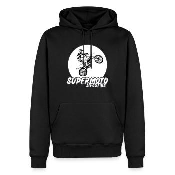 Supermoto / Supermotard / Supermoto Wheelie Biker - Sweat à capuche Premium bio Homme - noir - Devant - Nico (187cm)
