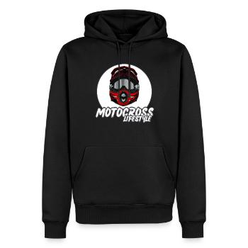 Motocross / Enduro / Freestyle mx / Dirtbike rétro - Sweat à capuche Premium bio Homme - noir - Devant - Nico (187cm)