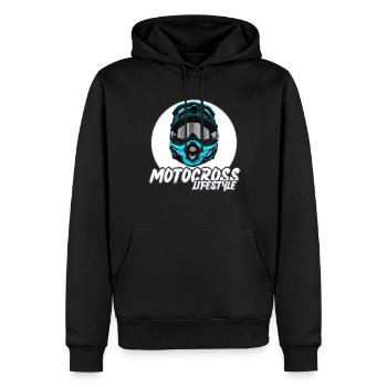 Motocross / Enduro / Freestyle mx / Dirtbike retro - Männer Premium Bio Hoodie - Schwarz - Vorne - Nico (187cm)