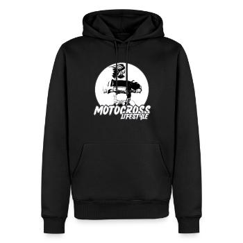 Motocross / Enduro / Freestyle mx / Dirtbike retro - Männer Premium Bio Hoodie - Schwarz - Vorne - Nico (187cm)