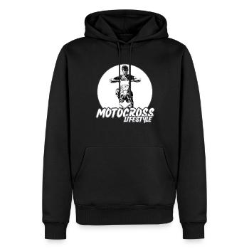 Motocross / Enduro / Freestyle mx / Dirtbike retro - Männer Premium Bio Hoodie - Schwarz - Vorne - Nico (187cm)