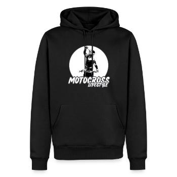 Motocross / Enduro / Freestyle mx / Dirtbike retro - Männer Premium Bio Hoodie - Schwarz - Vorne - Nico (187cm)