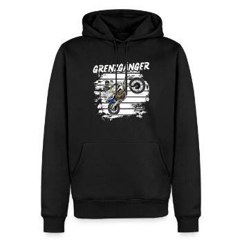 Motocross / Enduro / Freestyle mx / Dirtbike retro - Männer Premium Bio Hoodie - Schwarz - Vorne - Nico (187cm)