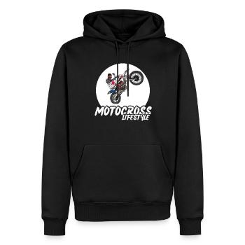Motocross / Enduro / Freestyle mx / Dirtbike retro - Männer Premium Bio Hoodie - Schwarz - Vorne - Nico (187cm)