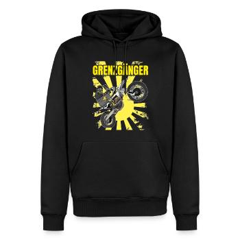 Motocross / Enduro / Freestyle mx / Dirtbike retro - Männer Premium Bio Hoodie - Schwarz - Vorne - Nico (187cm)
